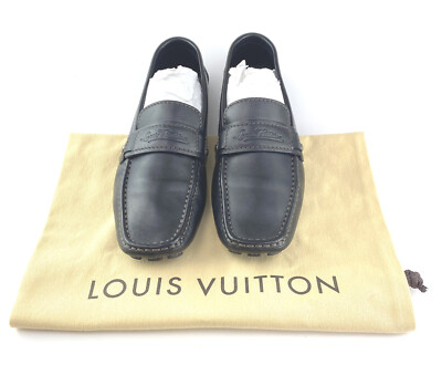 Authentic LOUIS VUITTON Men's Brown Loafers Driving Shoes Size 7.5US