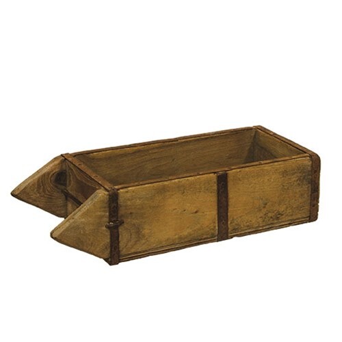 New Primitive Antique Rustic Farmhouse WOODEN BRICK MOLD CANDLE BOX Container - Picture 1 of 2