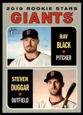 2019 Topps Heritage Rookie Stars Ray Black/Steven Duggar Giants