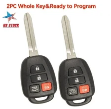 2 For 2015 2016 2017 2018 2019 Toyota Highlander RAV4 Sequoia Remote Car Key Fob