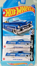 Hot Wheels Custom '53 Cadillac 2 For 1 Deal HYY78 Rod Squad 9/10 Blue/White W/W