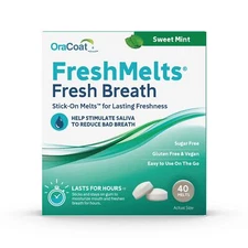 Fresh Breath Stick-on, Melts for Lasting Freshness, Sweet Mint 40 Count