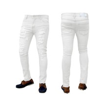 MENS RIPPED SKINNY JEANS BIKER DISTRESSED STRETCH SLIM FIT JEANS TROUSERS PANTS