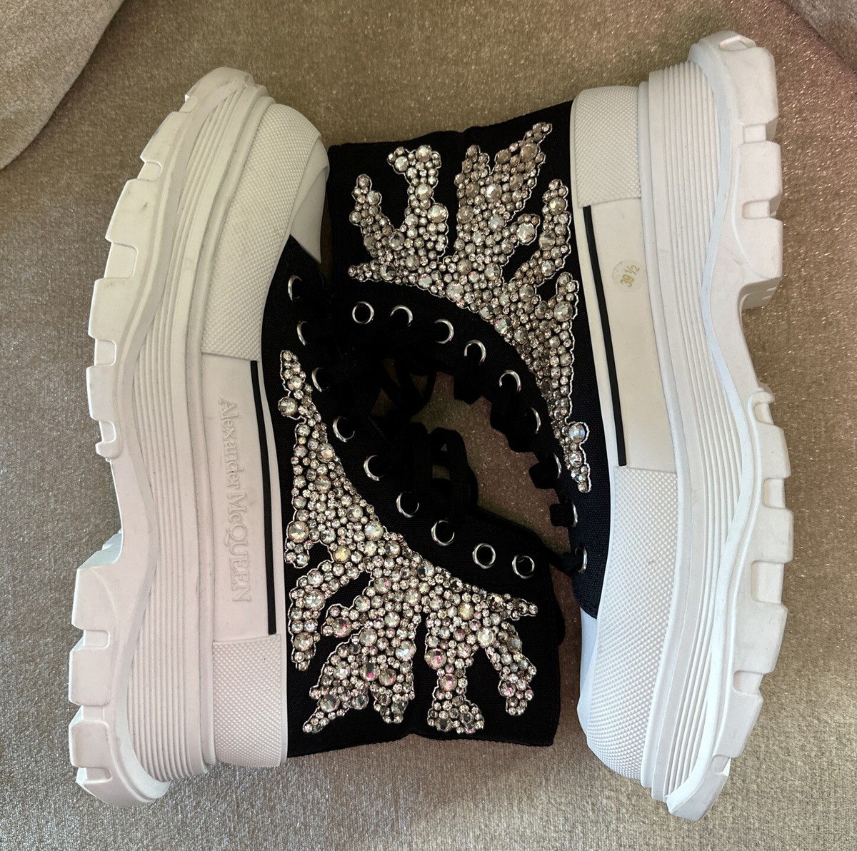 ◆AlexanderMcQueen綿切りトップ New Alexander McQueen Tread Slick Chunky High Top Sneaker