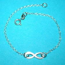 925 Sterling Silver Cable Chain BRACELET with INFINITY Charm - Made to your size