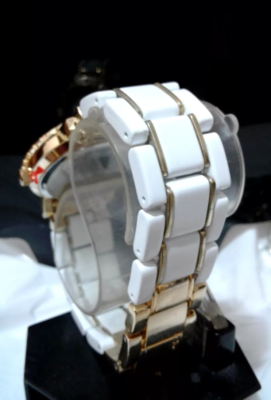 Geneva Elegant White Watch with Crystal Details 61L+vHVmdZL._AC_SY300_QL30_.jpg main image 3
