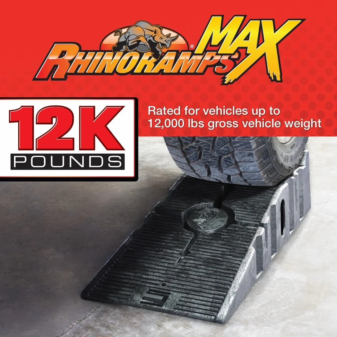 Hopkins RhinoGear RhinoRamps Vehicle Ramp Pair, 12,000lb, Black Resin ...