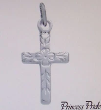 Princess Pride Sterling Silver Cross Pendant Necklace 13" Chain for Child