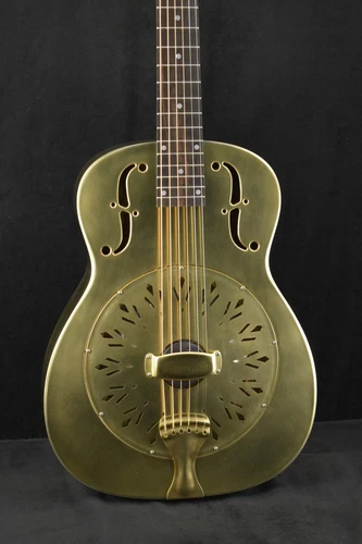 National Raw Brass 14-Fret Resonator with Chicken Foot Cover Plate DEMO