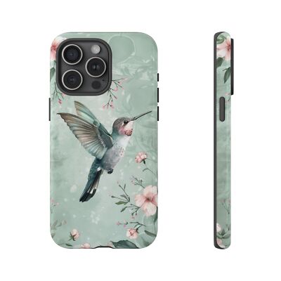 For iPhone / Galaxy / Pixel | Phone Ink Case - Humming Bird Teal