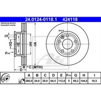 Ate 2X Bremsscheibe Vorne 2800 BelüFtet FüR Vw Transporter Iv Kasten