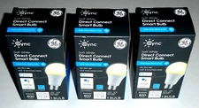 (3) GE CYNC Soft White Alexa Google DIRECT CONNECT Smart LED LIGHT BULB a19