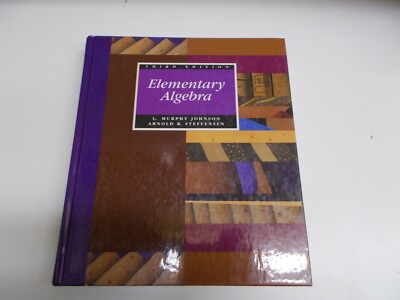 % ELEMENTARY ALGEBRA By L. Murphy Johnson & Arnold R. Steffensen - Hardcover 