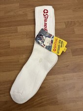 Vintage Spalding Tube Socks Orlon Tri-Stripe White/REd 70's 80's Deadstock NWD