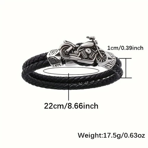 PU Leather Motorbike/Motorcycle Wristband Bracelet Biker Gift NEW *UK Seller* - Picture 2 of 2
