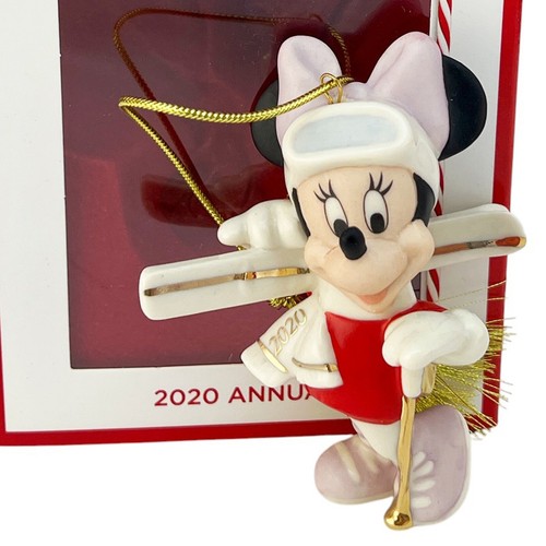 Lenox China Minnie Mouse 2020 Season for Skiing Disney Xmas Ornament MIB - Picture 2 of 10