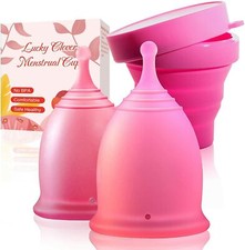 Copas Menstruales Femeninas: Juego de 2 con Silicona Plegable Plegable Esterilización