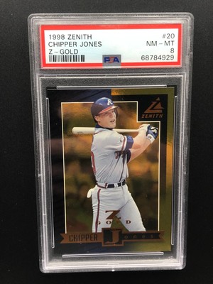 1998 PINNACLE ZENITH Z-GOLD PARALLEL REAL #20 CHIPPER JONES SP #/100 PSA 8 NM-MT