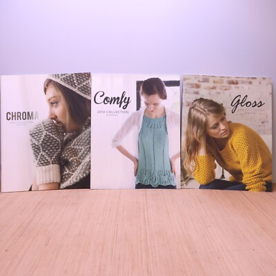 Knit Picks Pattern Books Lot of 3 2014 Chroma, Comfy, Gloss Collections