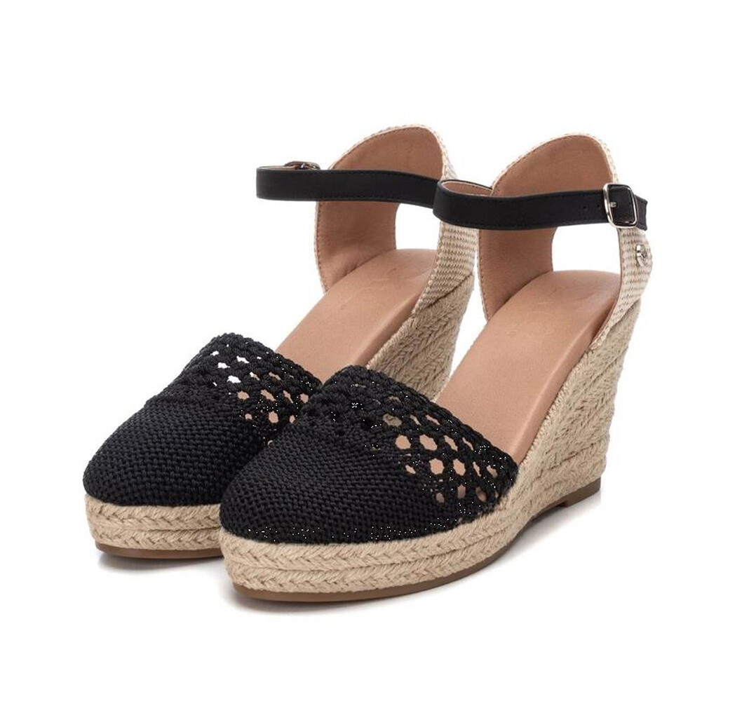 XTI 142335 Sandalo Espadrillas Con Zeppa Donna - Design Traforato E Fibbia, Tacco 8 Cm - Foto 6