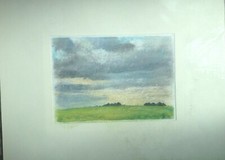 ::FRANZ EHMKE *1928 -2018 GDR PAINTER ° "NORTHERN EVENING SKY NEAR BLANKENFELDE"