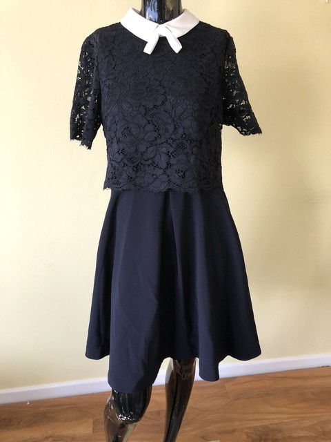 ted baker black dress white collar