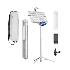 66" BravoStand Music Stand Tripod Kit, Smartphone/Tablet Holder, Portable Lig...