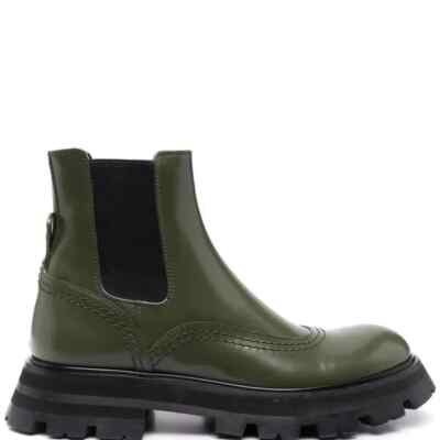 Alexander Mcqueen Women's Boots Wander Chelsea Boots 11 US 41 EU Green Black