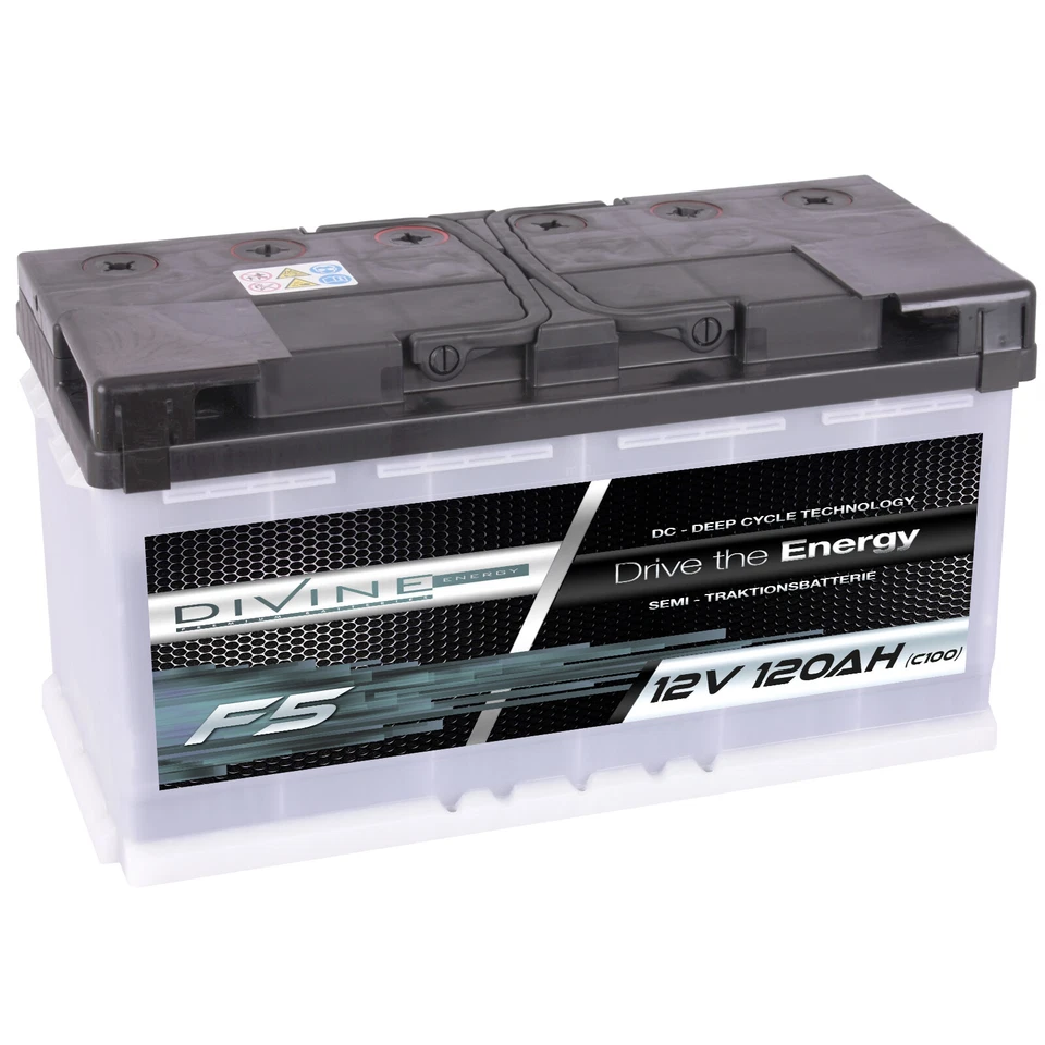 DiVine F5 12V 120Ah Batterie Solar Versorgung Notstrom Windkraft Beleuchtung
