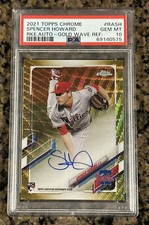 Spencer Howard 2021 Topps Chrome Gold Wave Rookie Auto #/50 Yanks PSA 10 Gem