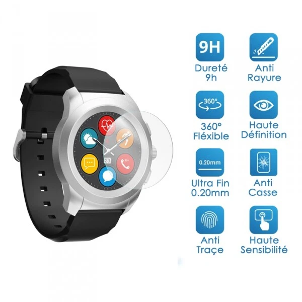 Pack x4 Verre Fl xible Duret 9H pour Mykronoz Zeround 3 Montre