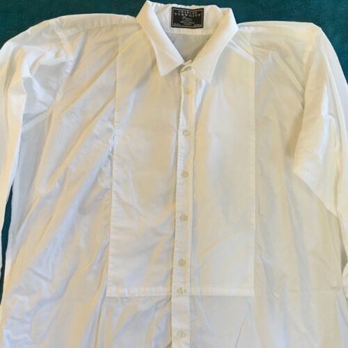 Charles Tyrwhitt Men's White Tuxedo Formal Bib French Cuff L/S Shirt Size 19/37 - Picture 2 of 13