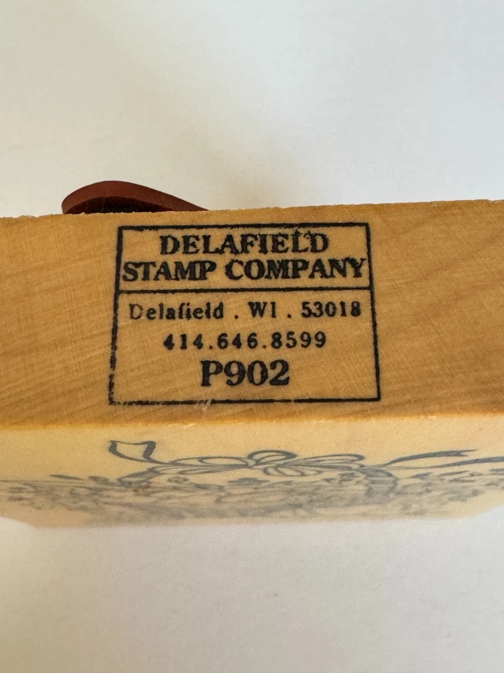 Sello de goma Delafield cesta de frutas grande sandía manzanas pera calabaza manantial Foto 3 de 4