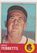 1963 Topps #48 Birdie Tebbetts Indians Free Shipping!