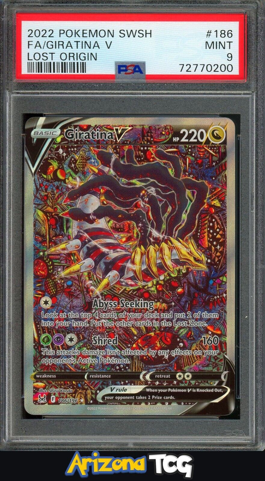 Mavin  Pokémon TCG Giratina V Sword & Shield - Lost Origin 186/196 PSA 9