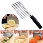 Potato Crinkle Cutter Dough Wavy Slicer Steel Kitchen Vegetable Chip Blade Knife
