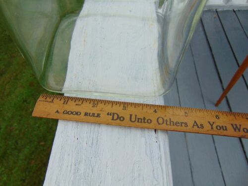 2 Antique DAKOTA Clear Glass Apothecary Jar Canisters Ground Tops 9.5 & 6.5 in A - Picture 12 of 12