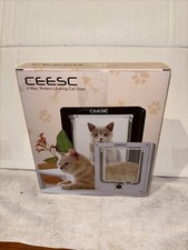 CEESC Cat Door Pet Door with Rotary 4 Way Lock for Cats Indoor Outdoor