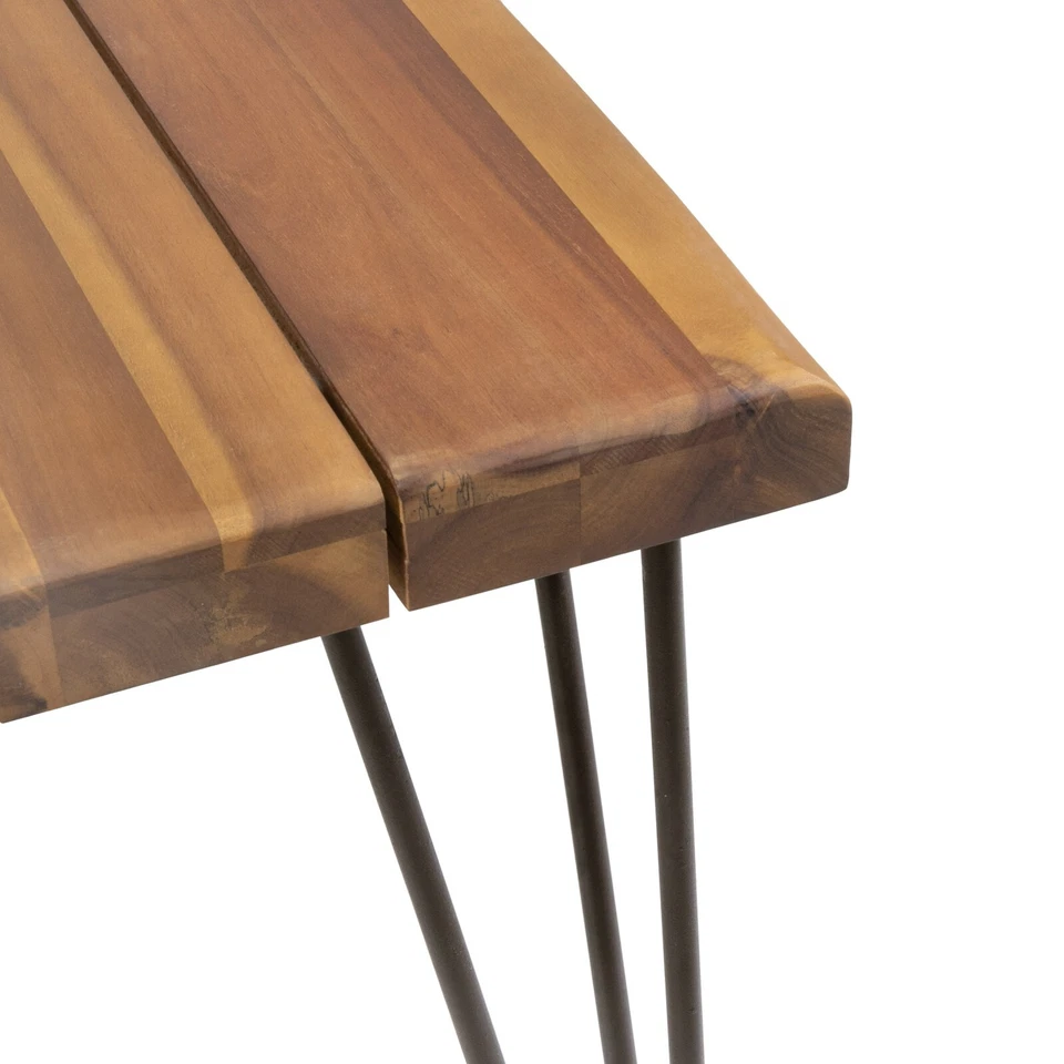 Mesa de comedor rectangular de losa de madera de granja/rústica de 6 plazas Kama Foto 4 de 4