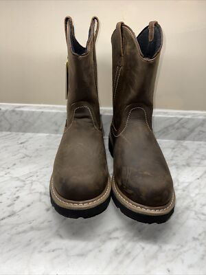 SUREWAY Men's Waterproof Steel Toe Wellington Work Boot Brown SW65102-WP Sz 