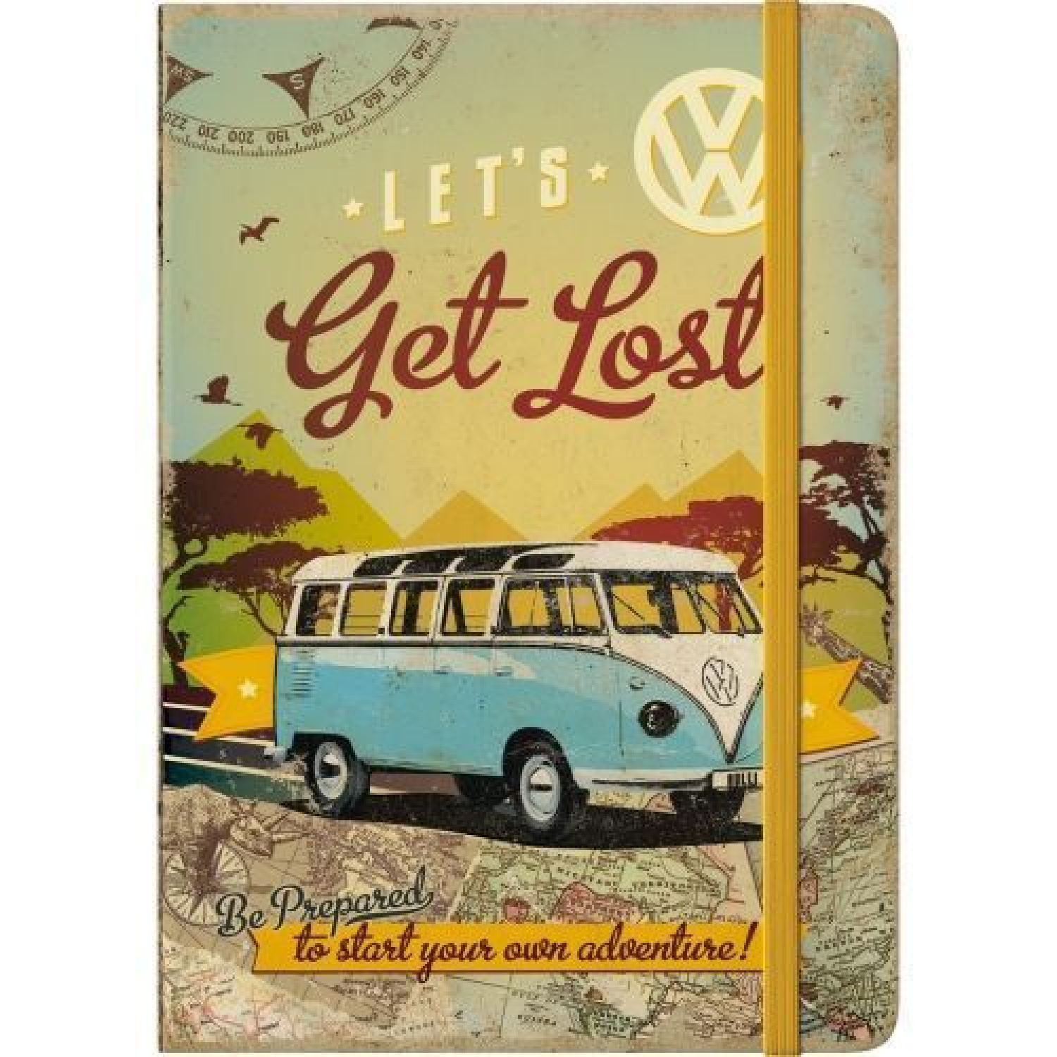 BOOK Retro Classic VW Campervan Get Lost Notebook Book A5 Journal Diary IT