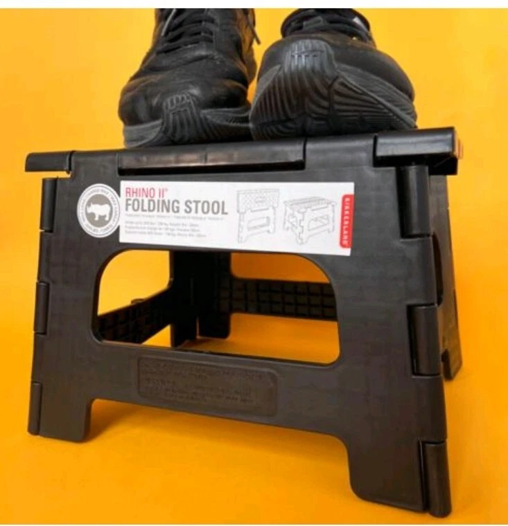 Kikkerland Rhino II Step Stool, Black Brand New Folding Stool - Image 4 of 4