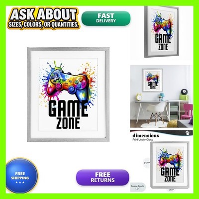 Stupell Industries Game Zone Splash Framed Print Under Glass 17x21