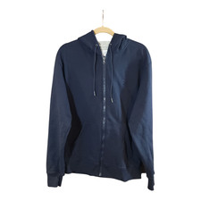 Champion Powerblend Fleece Full Zip Hoodie in Navy Blue Activewear Men's M