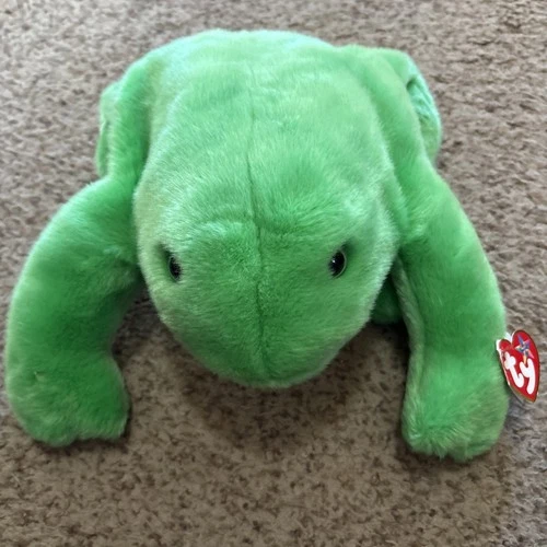 Ty Beanie Babies Legs Frog Large Plush Toy Stuffed Animal Green Vintage 2001