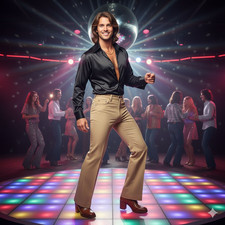 Vtg Farah Pants 70s Wide Leg Flare Brown 32 Western USA Disco RARE