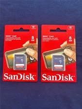 SanDisk 8GB SDHC Card Class 4 SDH DIGITAL FLASH MEMORY SDSDB2L-008G-B35 (QTY 2)