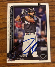 2025 Topps Derek Hill Miami Marlins Autographed Baseball Card #US305