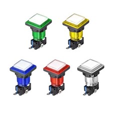 5pcs Game Push Button Square 12V LED Illuminated Push Button Switches