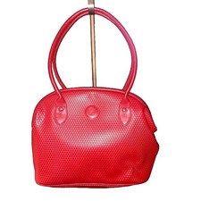 Vintage 1983 Red Liz Claiborne Signature Logo Satchel Handbag